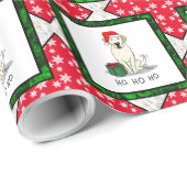 Weihnachts-Weihnachtsgelb-Labrador Niedlich Geschenkpapier (Rolleneckpunkt)