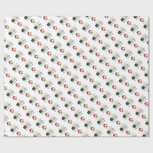 Weihnachts-Weihnachtsgelb-Labrador Niedlich Geschenkpapier (Flach)