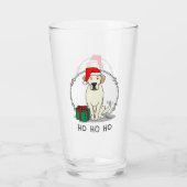 Weihnachts-Weihnachtsgelb-Labrador Niedlich Glas (Rückseite)