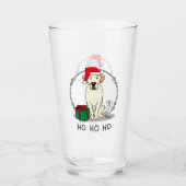 Weihnachts-Weihnachtsgelb-Labrador Niedlich Glas (Vorderseite)