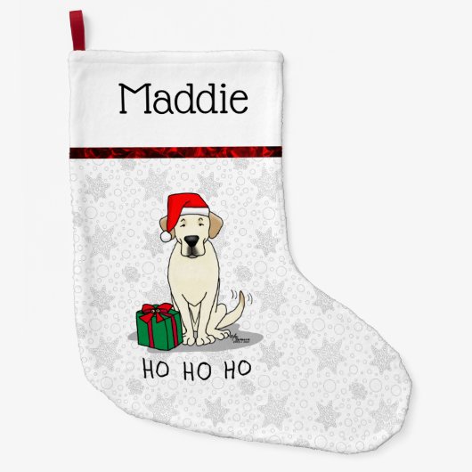 Weihnachts-Weihnachtsgelb-Labrador Niedlich Großer Weihnachtsstrumpf (Vorderseite)