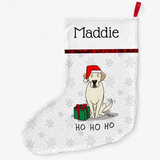 Weihnachts-Weihnachtsgelb-Labrador Niedlich Großer Weihnachtsstrumpf (Rückseite)