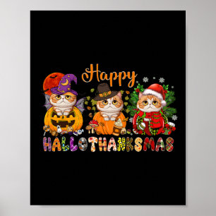 Weihnachts-Weihnachtsgeschenk für Katzen Halloween Poster