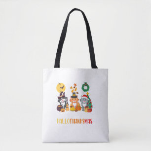 Weihnachts-Weihnachtsgeschenk für Katzen Halloween Tasche