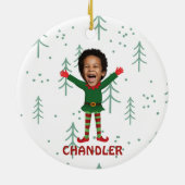 Weihnachts-Weihnachtsgeschenk für Kinder und Name Keramik Ornament (Hinten)