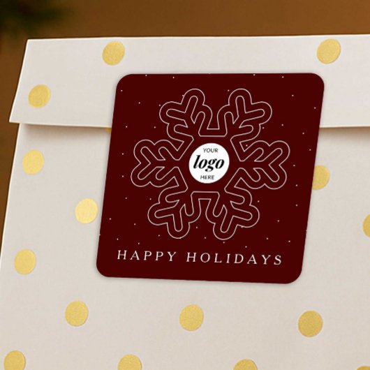 Weihnachts-Weihnachtsgeschenk für Unternehmen Rot Quadratischer Aufkleber