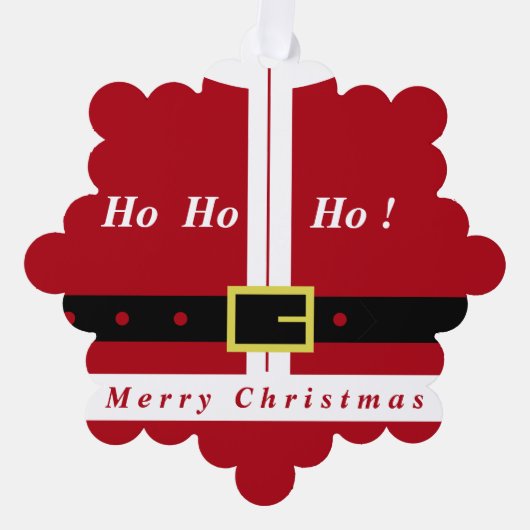 Weihnachts-Weihnachtsgeschenk mit Weihnachtsmann Ornament Karte (Vorderseite)