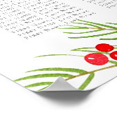 Weihnachts-Weihnachtsgeschenk Poinsettia Sitzplan Poster (Ecke)