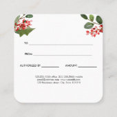 Weihnachts-Weihnachtsgeschenk von Berry Holly Rabattkarte (Rückseite)