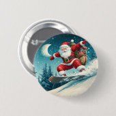 Weihnachts-Weihnachtsgeschenke auf Snowboard Button (Vorne & Hinten)