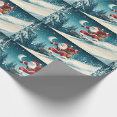 Weihnachts-Weihnachtsgeschenke auf Snowboard Geschenkpapier (Ecke)