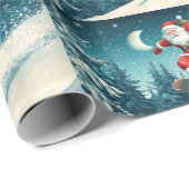 Weihnachts-Weihnachtsgeschenke auf Snowboard Geschenkpapier (Rolleneckpunkt)