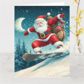 Weihnachts-Weihnachtsgeschenke auf Snowboard Karte (Gelbe Blume)