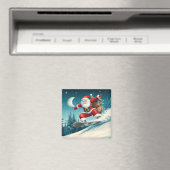 Weihnachts-Weihnachtsgeschenke auf Snowboard Magnet (In Situ (Geschirrspüler))