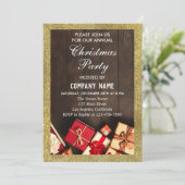 Weihnachts-Weihnachtsgeschenke der Firma Gold Glit Einladung (Stehend Vorderseite)