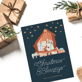 Weihnachts-Weihnachtsgesegnung Foto Religiöse Wohn Feiertagskarte