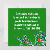 Weihnachts-Weihnachtsgesicht, Weihnachten und Elf Karte (Rückseite)