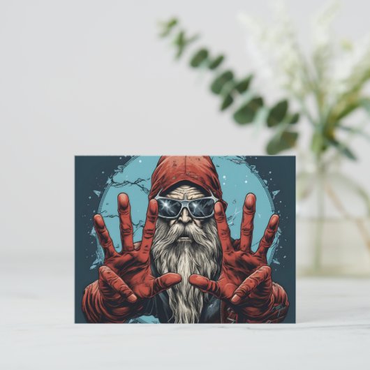 Weihnachts Weihnachtsgestein mit Metal Rock und Ro Ankündigungspostkarte (Stehend Vorderseite)