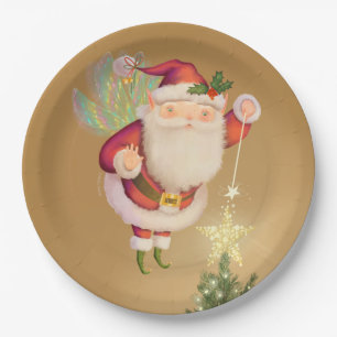 Weihnachts-Weihnachtsgold-Papierplatte Pappteller