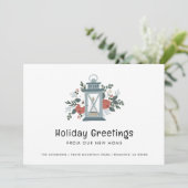 Weihnachts-Weihnachtsgrüße Neue Zuhause Ankündigung (Stehend Vorderseite)