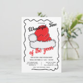 Weihnachts-Weihnachtshandzieher Weihnachts-Party Einladung (Stehend Vorderseite)