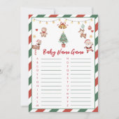 Weihnachts-Weihnachtsjunge Name Baby Duschkarte Einladung (Vorderseite)