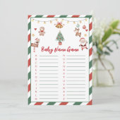 Weihnachts-Weihnachtsjunge Name Baby Duschkarte Einladung (Stehend Vorderseite)