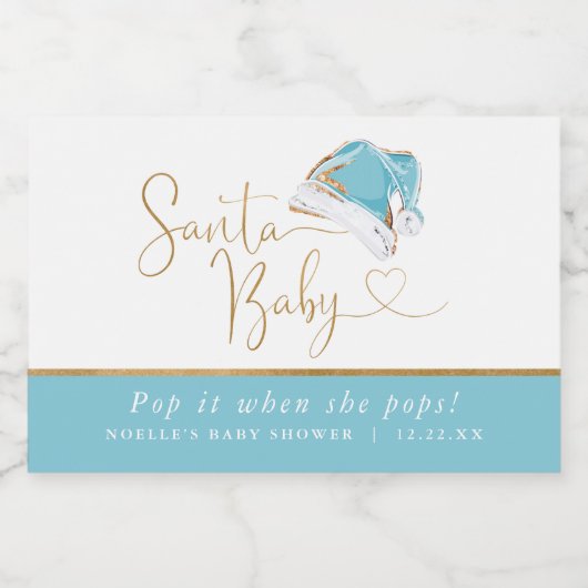 Weihnachts Weihnachtsjungfrau Pop, wenn sie Mini P Schaumweinetikett (Einzelnes Label)