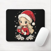 Weihnachts-Weihnachtskaffee Blume Kinder Santa Wom Mousepad (Mit Mouse)