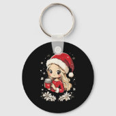 Weihnachts-Weihnachtskaffee Blume Kinder Santa Wom Schlüsselanhänger (Vorderseite)