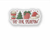 Weihnachts-Weihnachtskaffee Funny Holiday Liebe Aufkleber (Vorderseite)