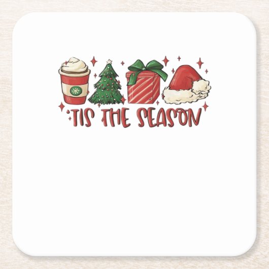 Weihnachts-Weihnachtskaffee Funny Holiday Liebe Rechteckiger Pappuntersetzer (Vorderseite)
