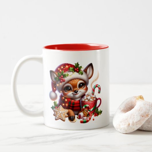 Weihnachts-Weihnachtskaffee Tasse (Mit Donut)