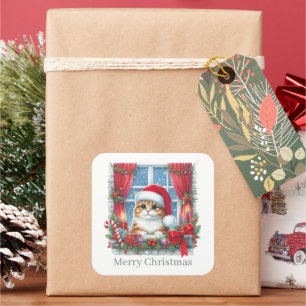 Weihnachts-Weihnachtskalender Quadratischer Aufkleber