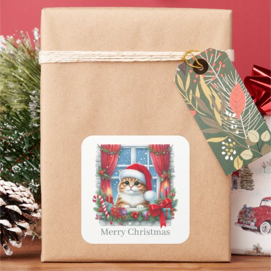 Weihnachts-Weihnachtskalender Quadratischer Aufkleber (Feiertag)