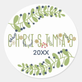 Weihnachts-Weihnachtskalender Runder Aufkleber