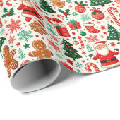 Weihnachts Weihnachtskandy Cane Ingwergebäck Geschenkpapier (Rolleneckpunkt)