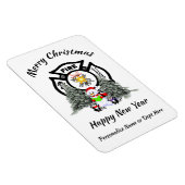 Weihnachts-Weihnachtskarte des Feuerwehrmanns Magnet (Rechte Seite)