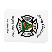 Weihnachts-Weihnachtskarte des Feuerwehrmanns Magnet (Horizontal)