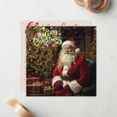 Weihnachts-Weihnachtskarte des Weihnachtsmanns Mitteilungskarte (Vorderseite/Rückseite Beispiel)