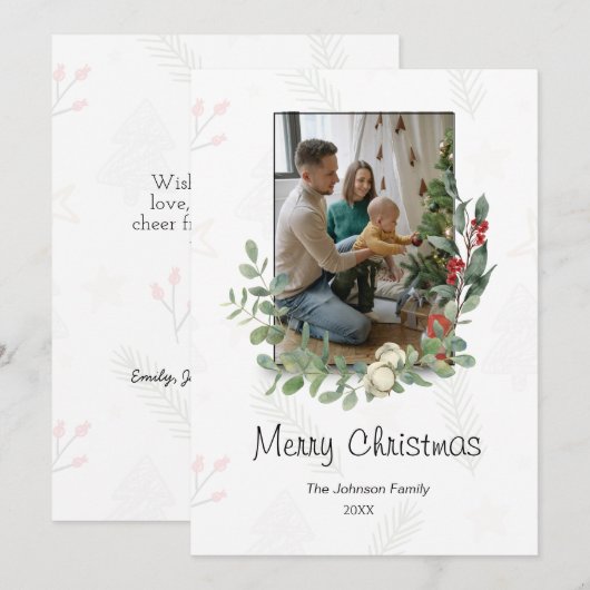 Weihnachts-Weihnachtskarte Feiertagskarte (Vorne/Hinten)