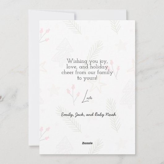 Weihnachts-Weihnachtskarte Feiertagskarte (Rückseite)