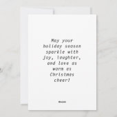 Weihnachts-Weihnachtskarte Feiertagskarte (Rückseite)