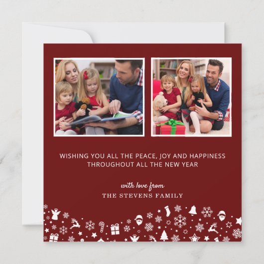 Weihnachts-Weihnachtskarte Foto (Rückseite)