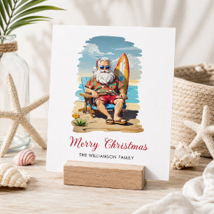 Weihnachts-Weihnachtskarte für das Surfen in Santa Feiertagskarte