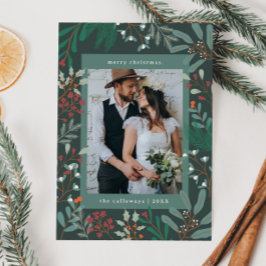 Weihnachts-Weihnachtskarte für grünes Foto Feiertagskarte
