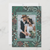 Weihnachts-Weihnachtskarte für grünes Foto Feiertagskarte (Vorderseite)