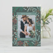 Weihnachts-Weihnachtskarte für grünes Foto Feiertagskarte (Stehend Vorderseite)