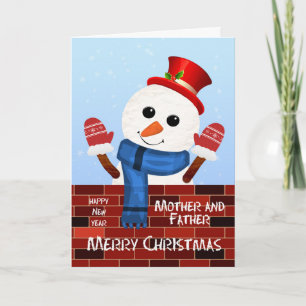 Weihnachts-Weihnachtskarte für Mutter und Vater Feiertagskarte