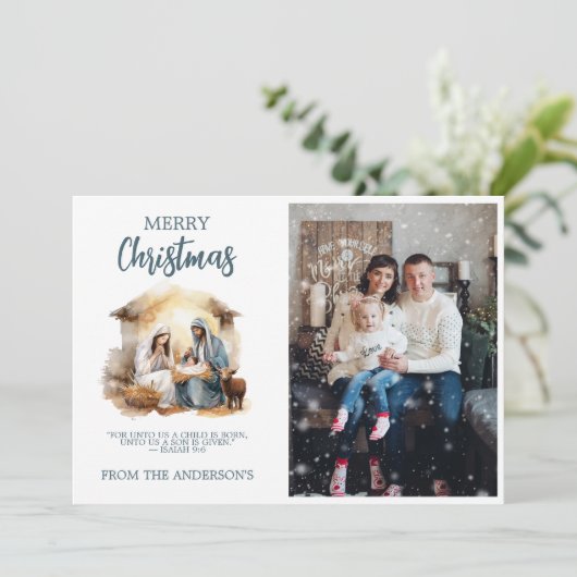 Weihnachts-Weihnachtskarte - Geburt Feiertagskarte (Stehend Vorderseite)